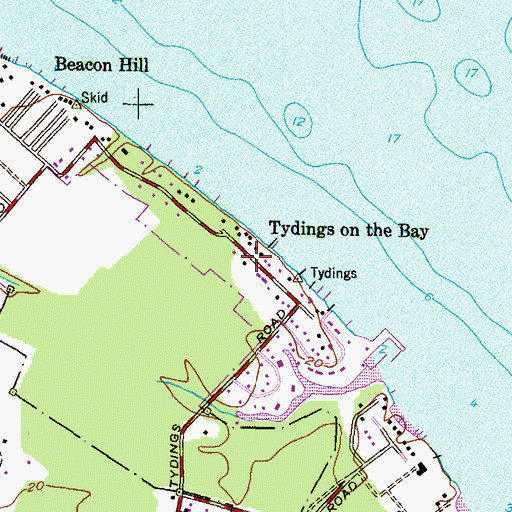 Topographic Map of Tydings on the Bay, MD
