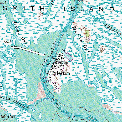 Topographic Map of Tylerton, MD