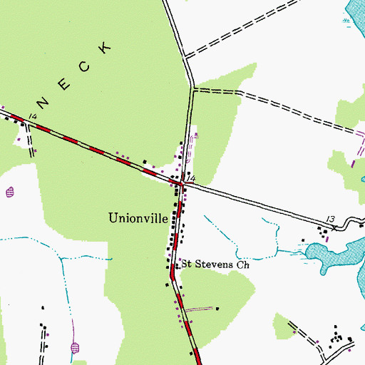 Topographic Map of Unionville, MD