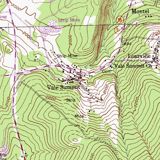 Topographic Map of Vale Summit, MD