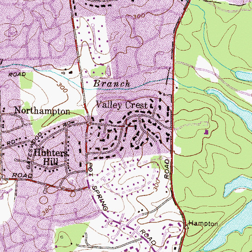 Topographic Map of Valley Crest, MD