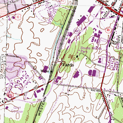 Topographic Map of Vardo, MD