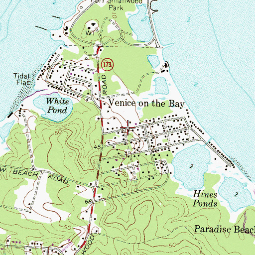 Topographic Map of Venice on the Bay, MD