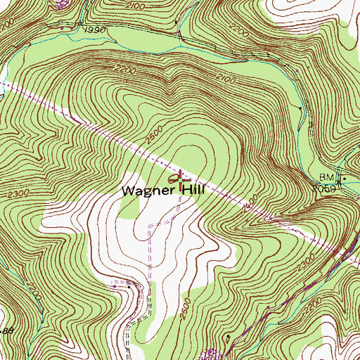 Topographic Map of Wagner Hill, MD