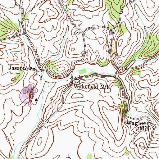 Topographic Map of Wakefield Mill, MD
