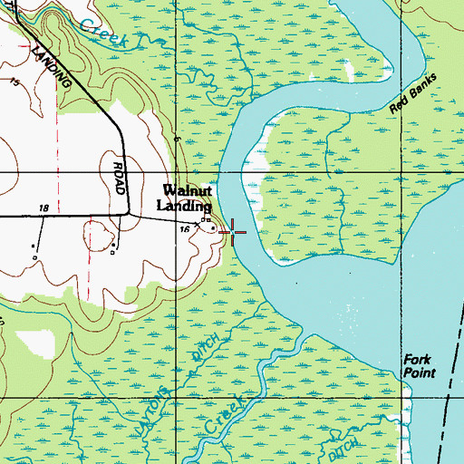 Topographic Map of Walnut Landing, MD