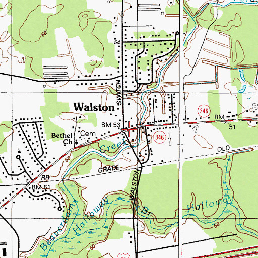 Topographic Map of Walston, MD