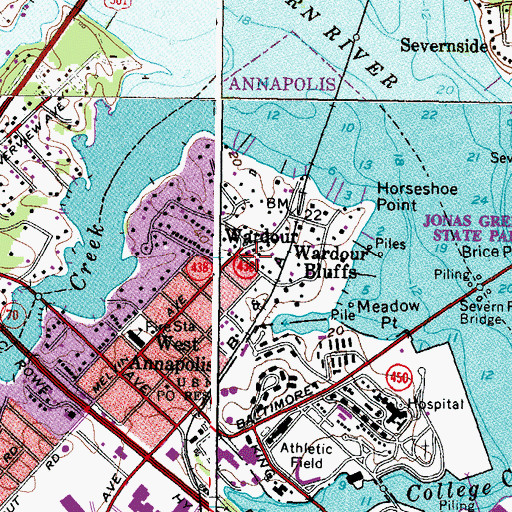 Topographic Map of Wardour, MD