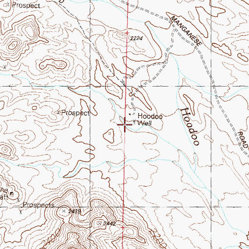 Topographic Map of Hoodoo Well, AZ
