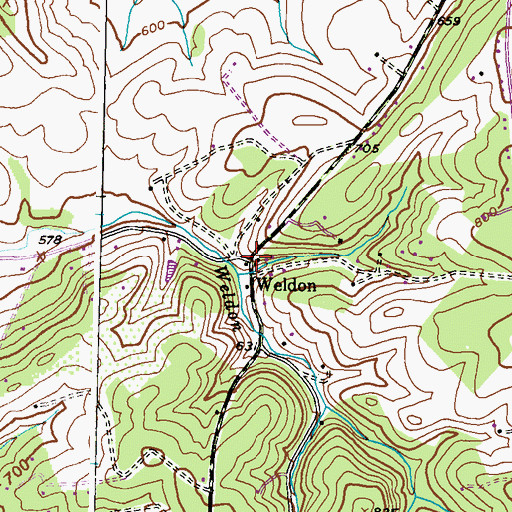 Topographic Map of Weldon, MD