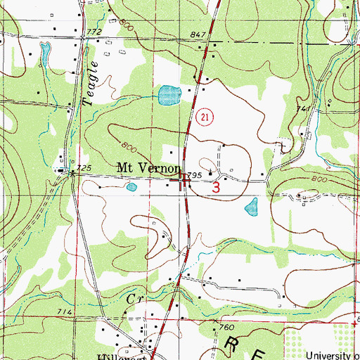 Topographic Map of Mount Vernon, AR