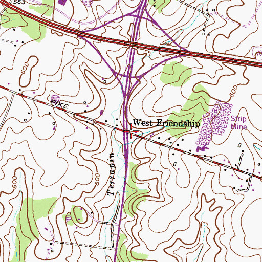 Topographic Map of West Friendship, MD