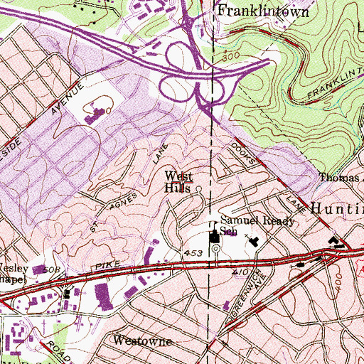 Topographic Map of West Hills, MD