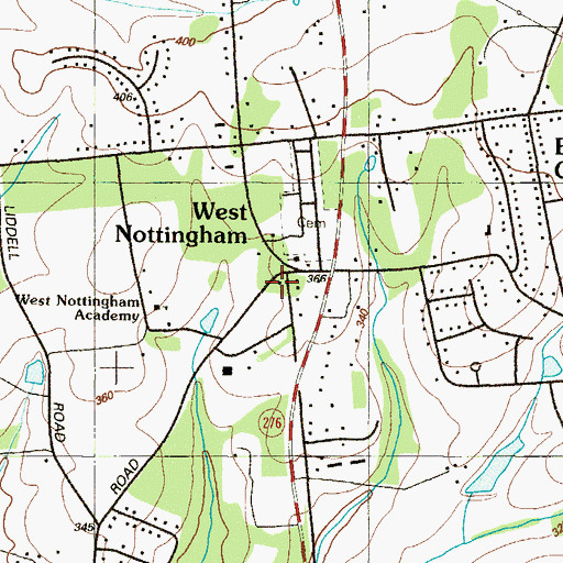 Topographic Map of West Nottingham, MD