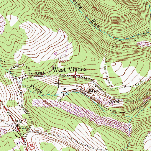 Topographic Map of West Vindex, MD