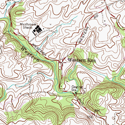 Topographic Map of Western Run, MD