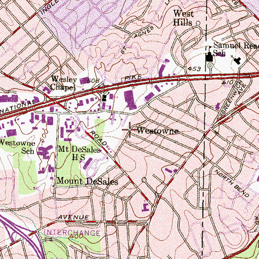 Topographic Map of Westowne, MD
