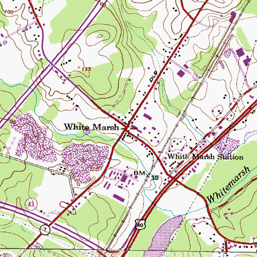 Topographic Map of White Marsh, MD