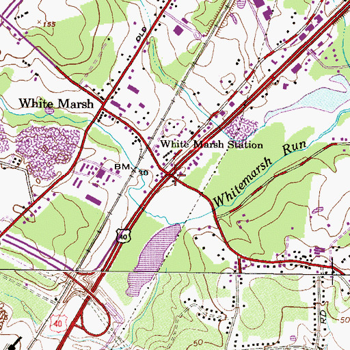 Topographic Map of White Marsh Station, MD