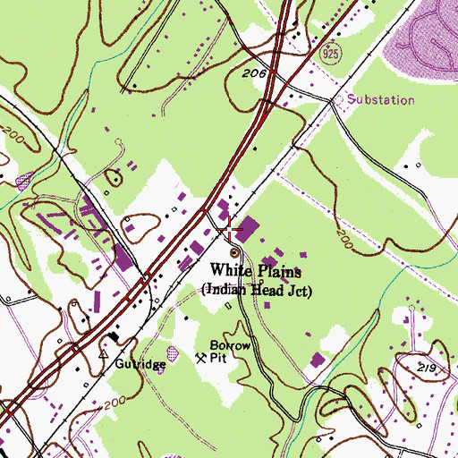 Topographic Map of White Plains, MD