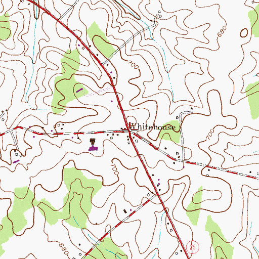 Topographic Map of Whitehouse, MD