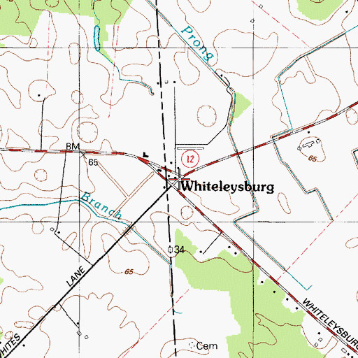 Topographic Map of Whiteleysburg, MD