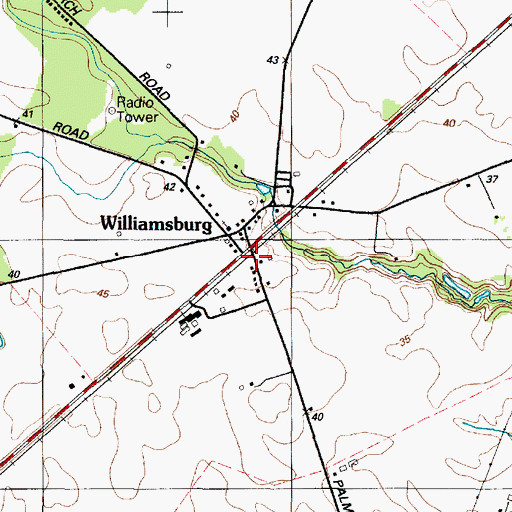 Topographic Map of Williamsburg, MD