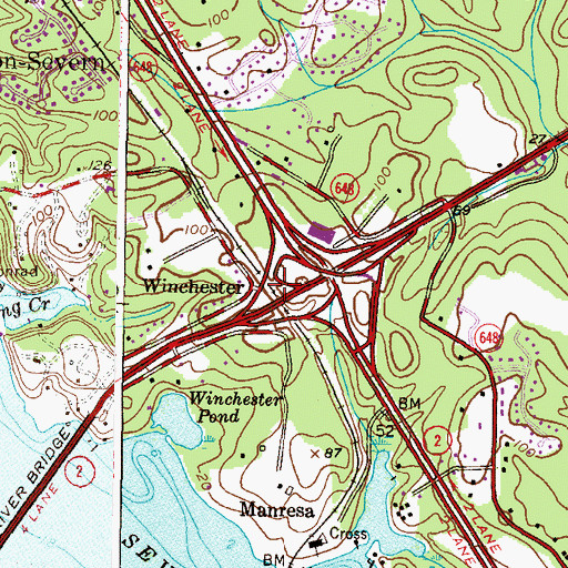 Topographic Map of Winchester, MD