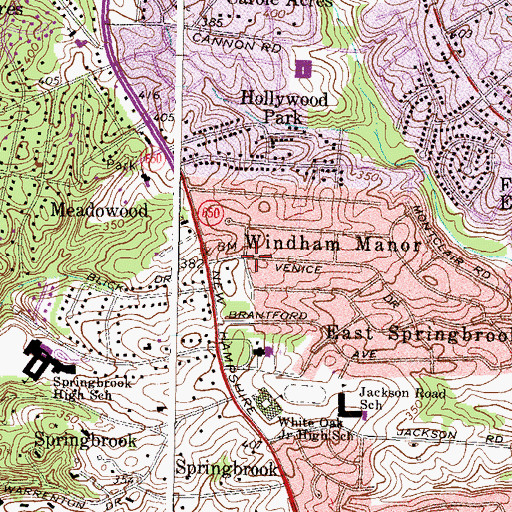 Topographic Map of Windham Manor, MD