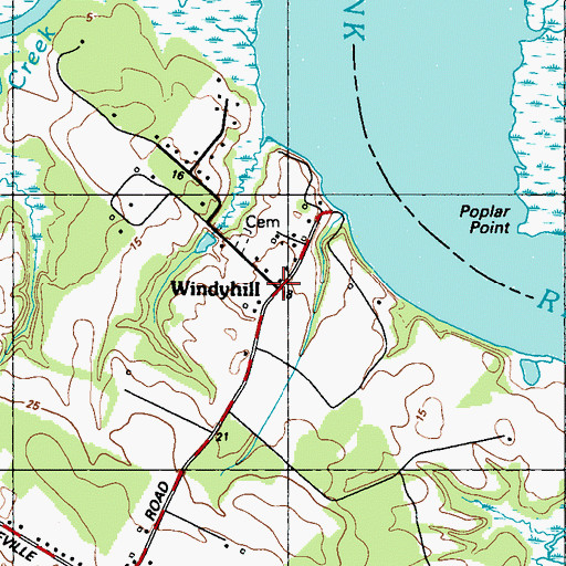 Topographic Map of Windyhill, MD
