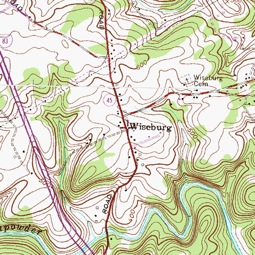 Topographic Map of Wiseburg, MD