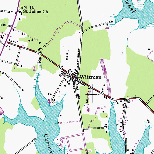 Topographic Map of Wittman, MD