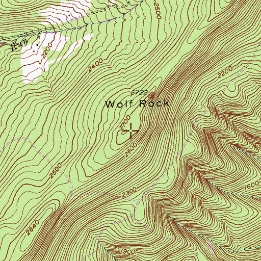 Topographic Map of Wolf Rock, MD