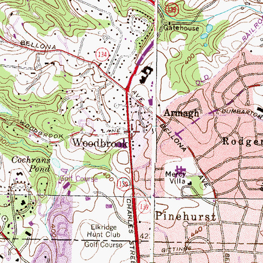 Topographic Map of Woodbrook, MD