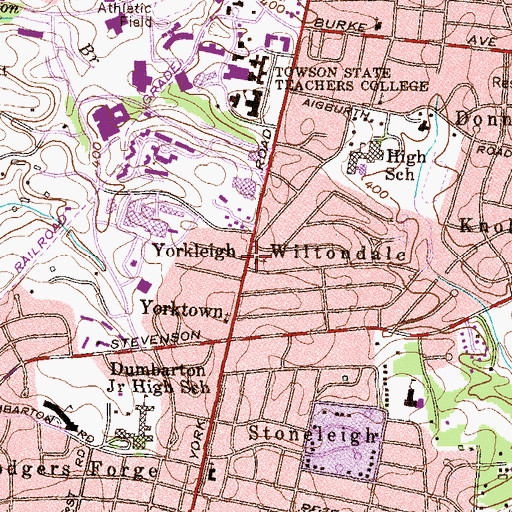 Topographic Map of Yorkleigh, MD