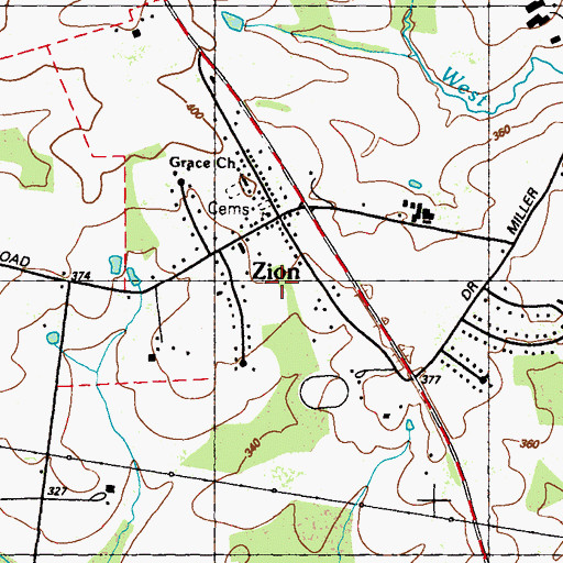Topographic Map of Zion, MD