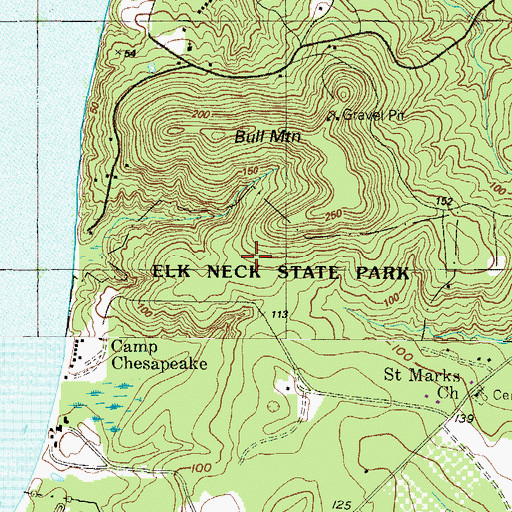 Topographic Map of Elk Neck State Park, MD