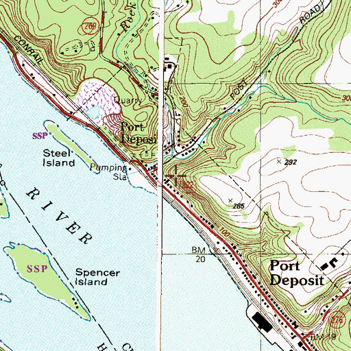 Topographic Map of Port Deposit First Baptist Church, MD