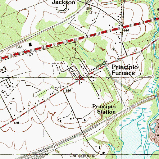 Topographic Map of Principio Methodist Church, MD