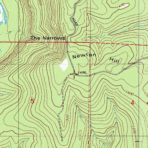 Topographic Map of Newton Hill, AR