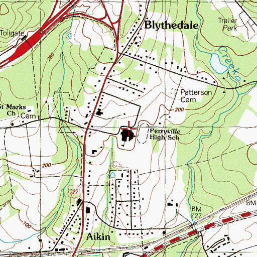 Topographic Map of Perryville High School, MD