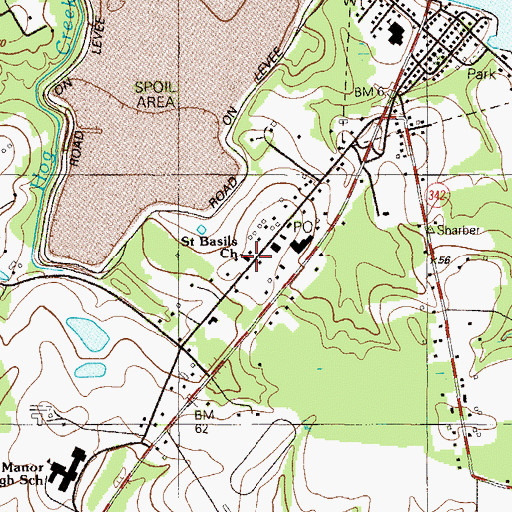 Topographic Map of Saint Basils Church, MD