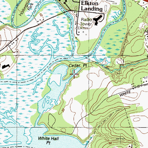 Topographic Map of Cedar Point, MD