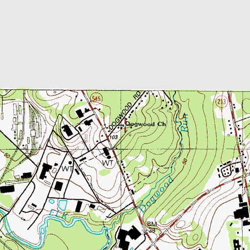 Topographic Map of Dogwood Church, MD