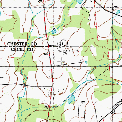 Topographic Map of State Line Church, MD