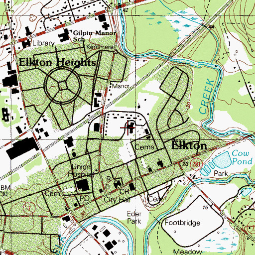 Topographic Map of George Washington Carver School (historical), MD