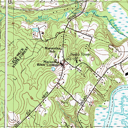 Topographic Map of Jones Chapel (historical), MD
