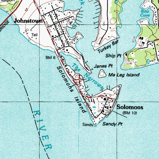 Topographic Map of Solomons Island, MD