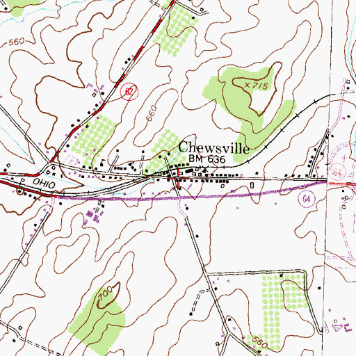Topographic Map of Chewsville, MD