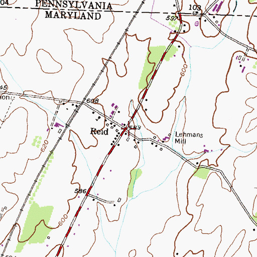 Topographic Map of Reid, MD